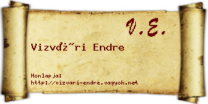 Vizvári Endre névjegykártya
