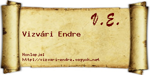 Vizvári Endre névjegykártya